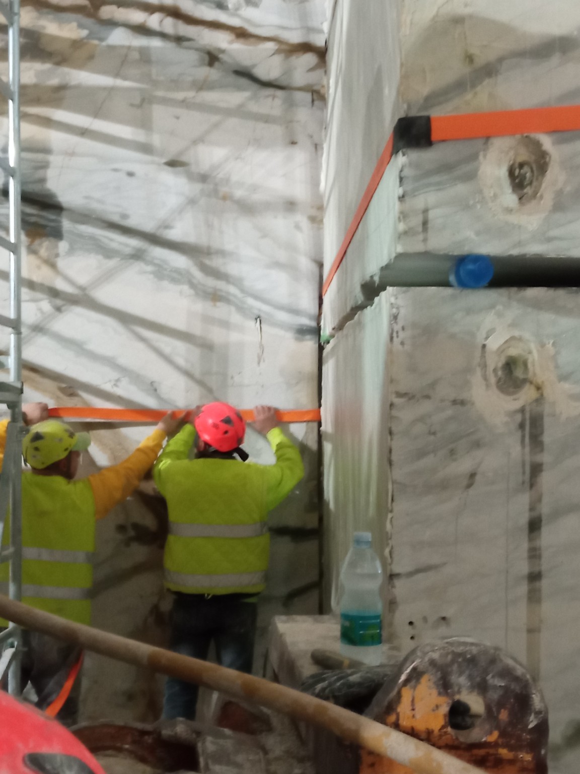 Fasce di contenimento in cava sotterranea